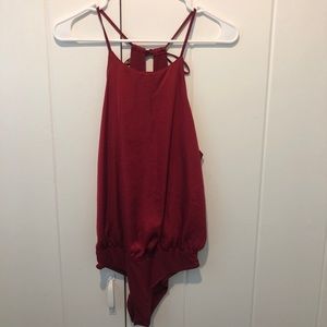 Red Silk Bodysuit